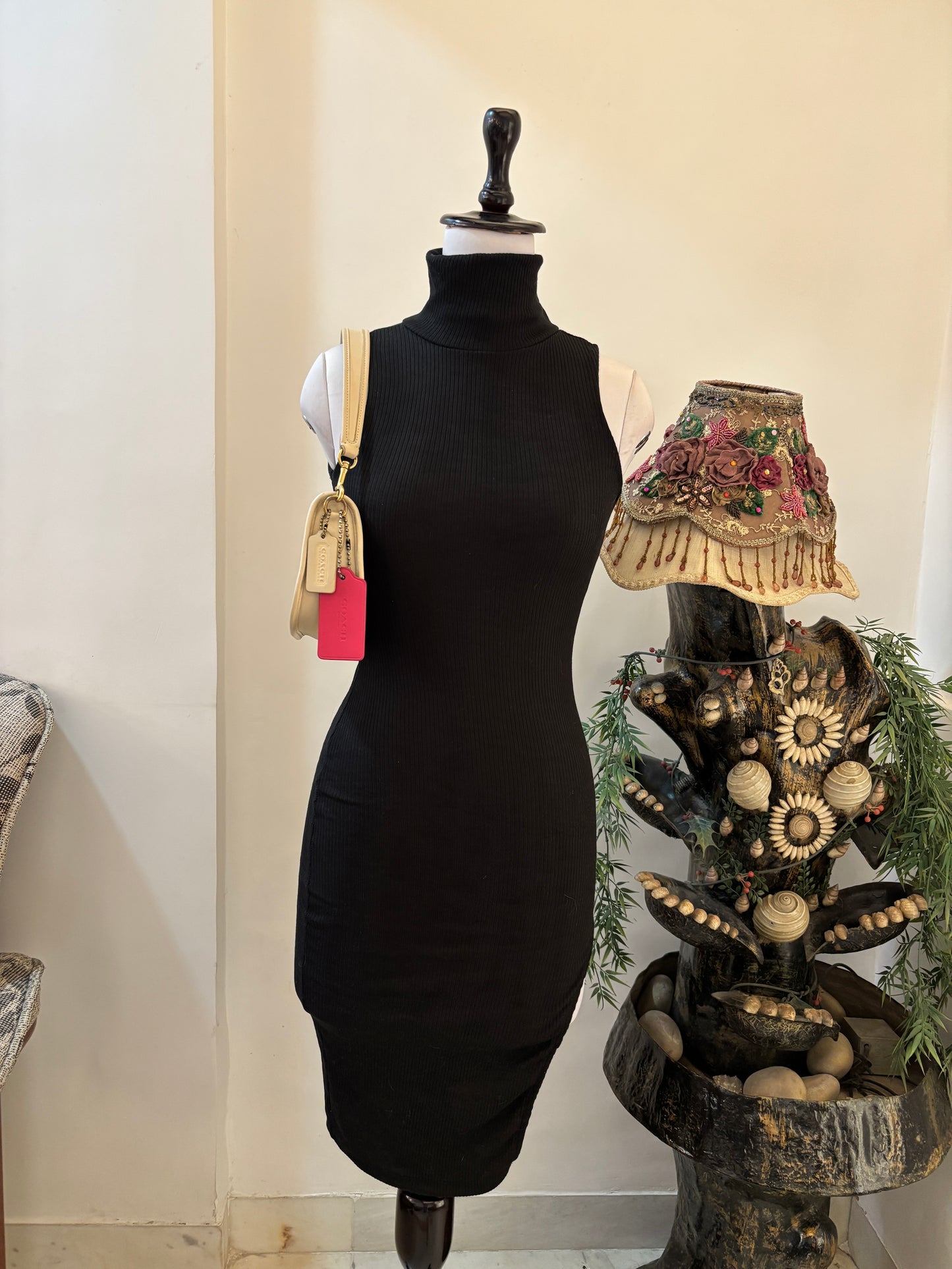 Black Bodycon Dress with Slit