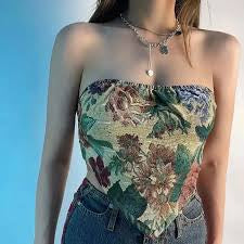 Vintage Floral Tube Top