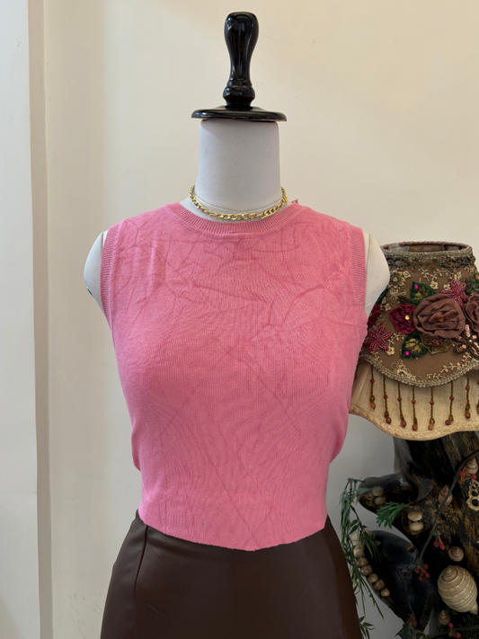 Pink High Neck Top