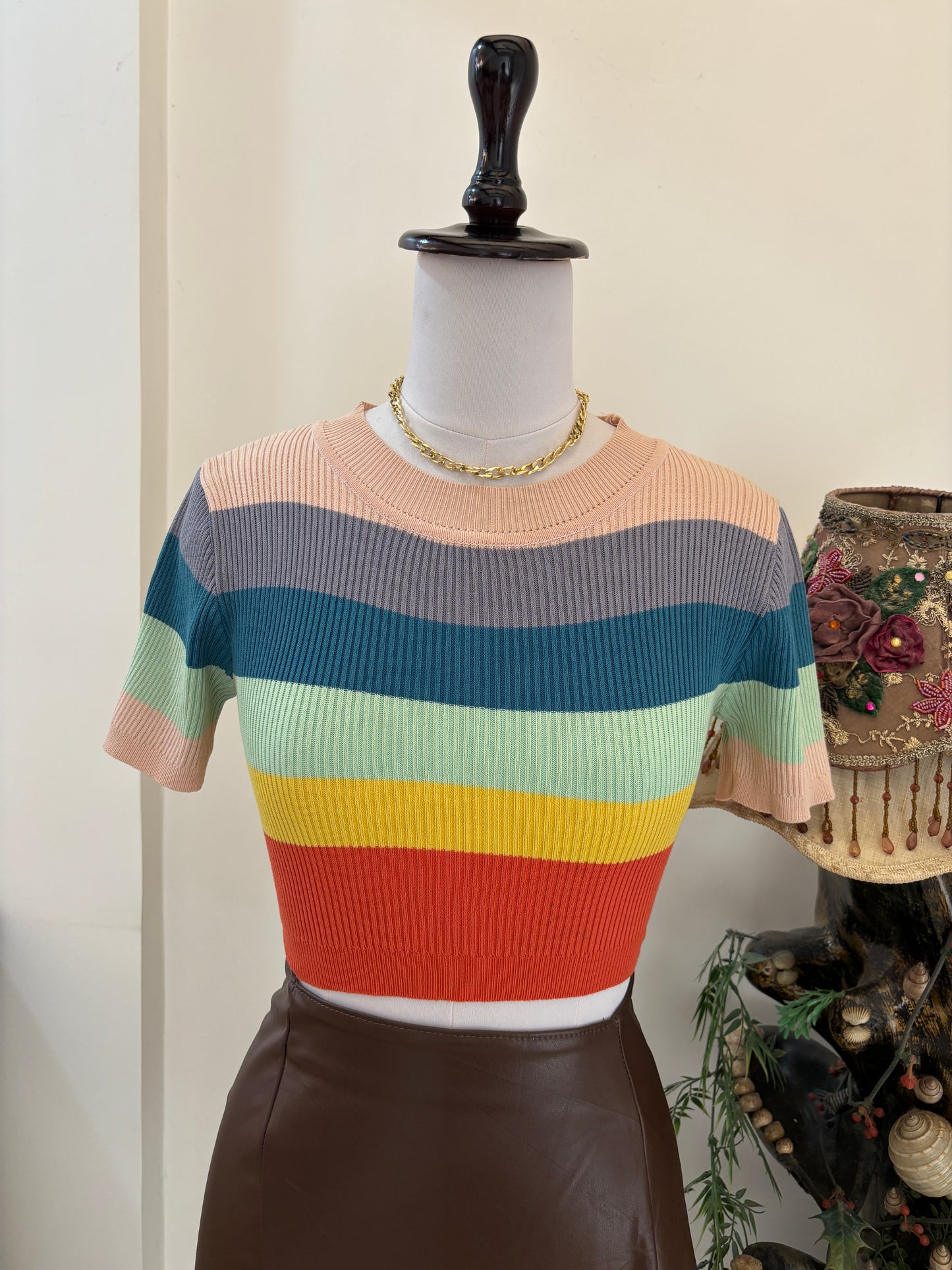 Cute Multicolour Cropped Top