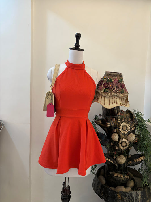 Orange Skater Dress