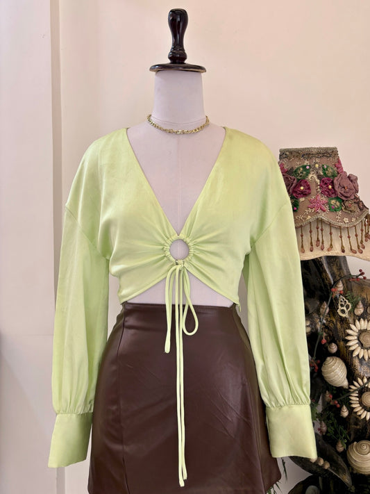 Light Green Cutout Waist Top