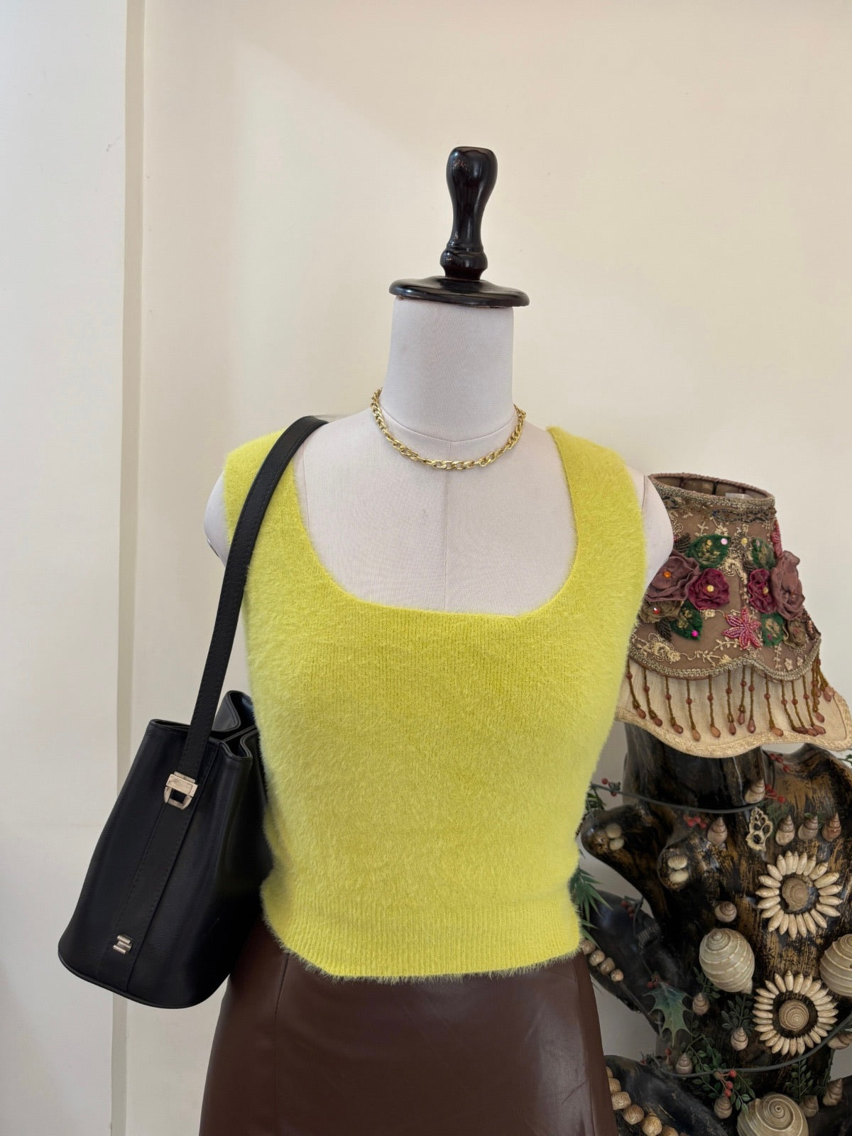 Fuzzy Lime Green Vest