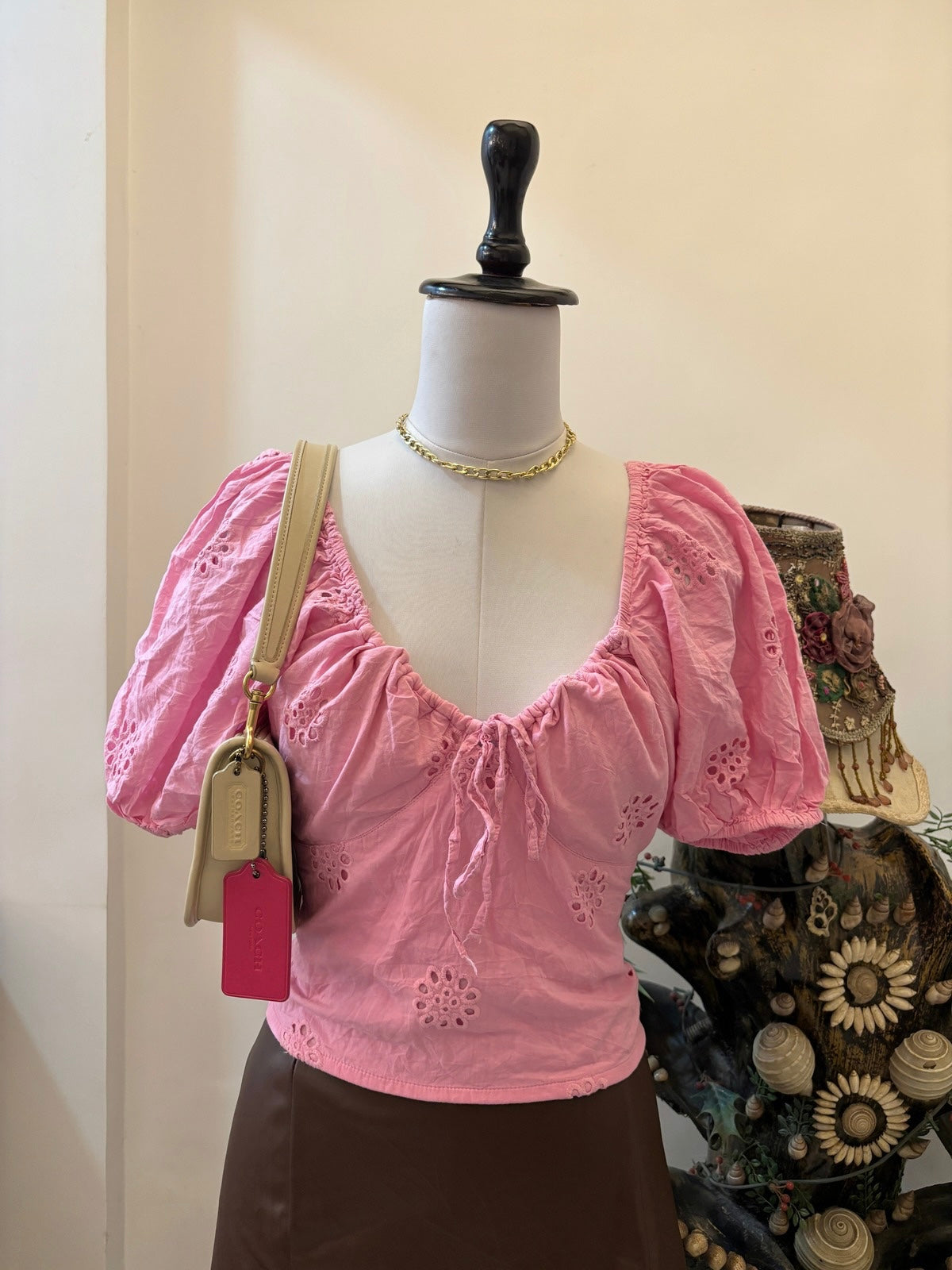 Pink Balloon Sleeves Top