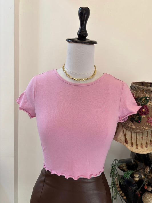 Cute Pink Cropped Top