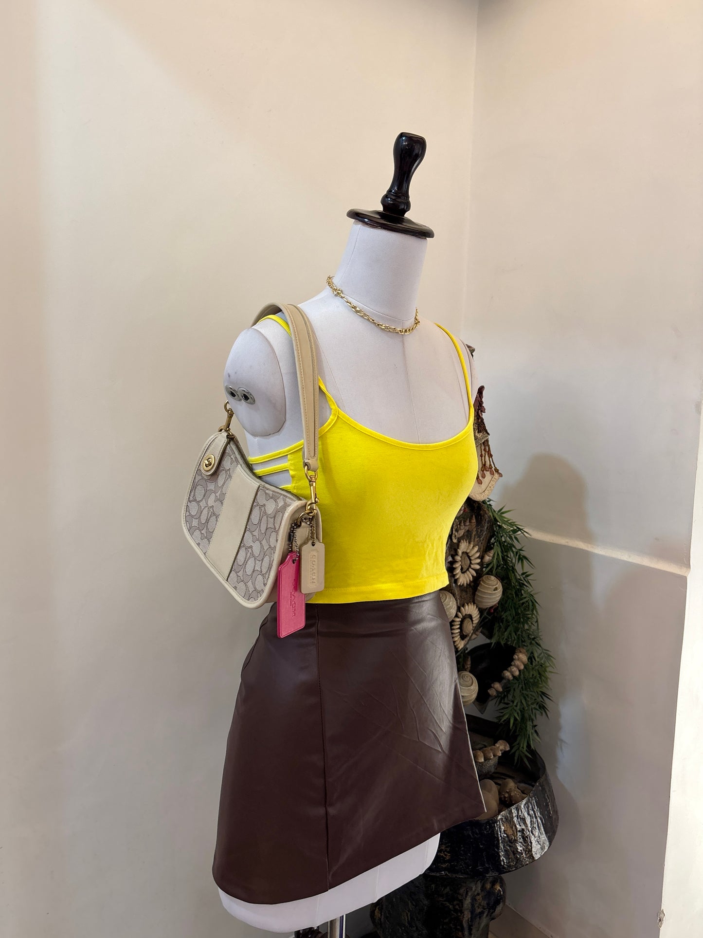 Yellow Cutout Waist Top