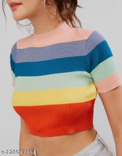 Cute Multicolour Cropped Top