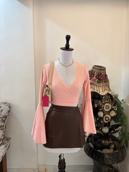 Pretty Pink Bell Sleeves Top