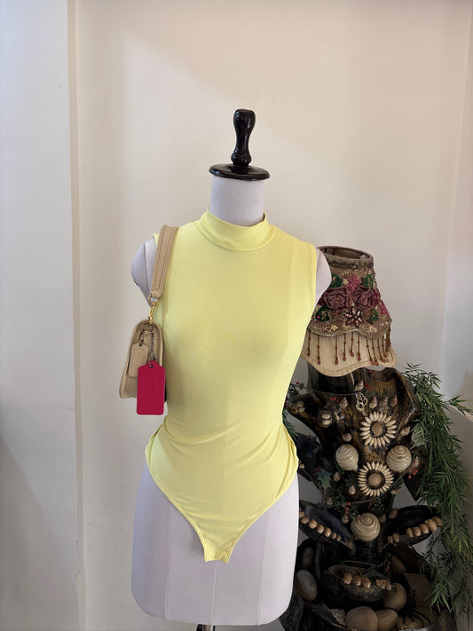 Light Yellow Highneck Bodysuit