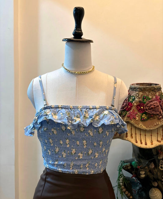 Cute Blue Floral Top