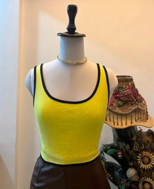 Yellow & Black Vest Top